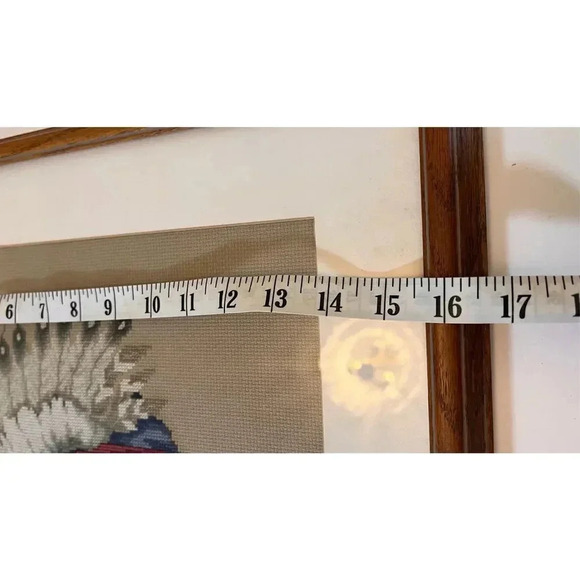 Vintage 1989 Indian Chief Cross Stitch Needlework Leisure Arts 834 13"x16" - Picture 9 of 11